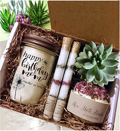 Happy Birthday Mom Succulent & Spa Gift Box